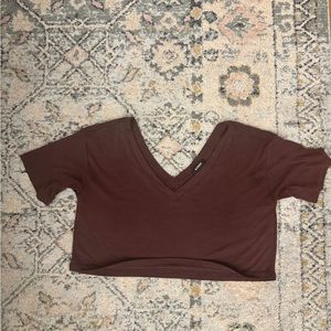 Baggy crop top vneck